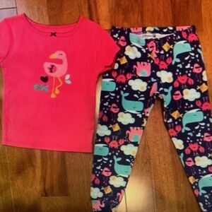 Kids Pink and Multicolor Pajama Set